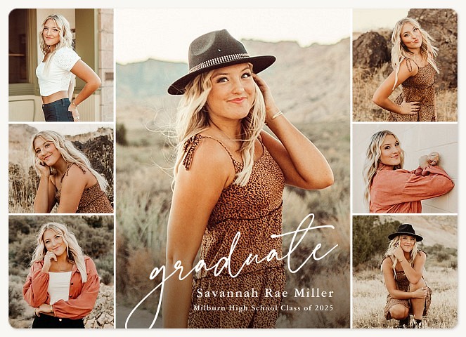 Scripted Collage Graduation Invitations
