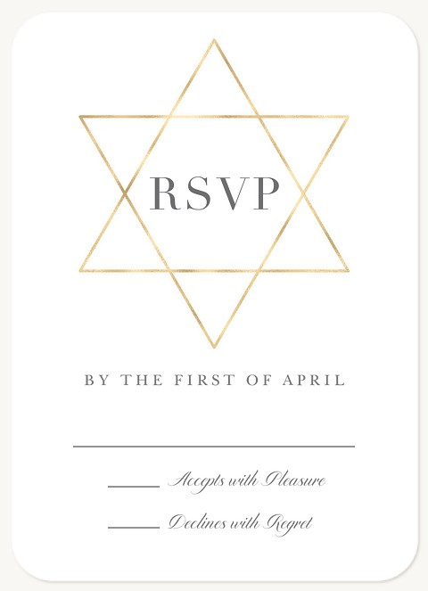 Star Photo Bat Mitzvah RSVP Cards