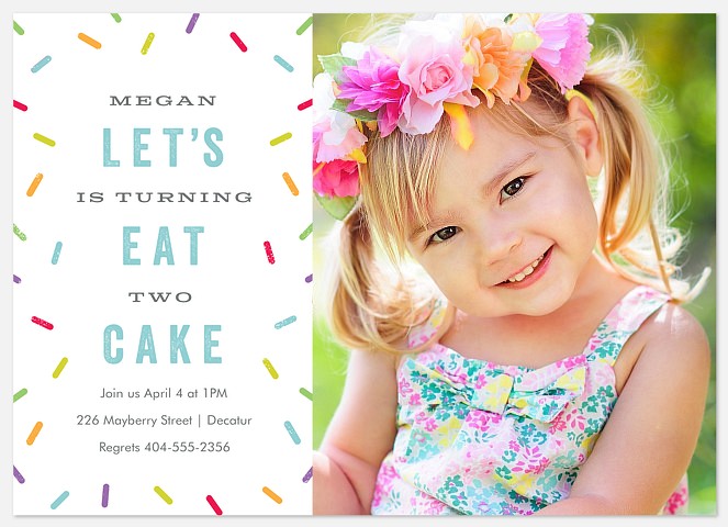 Let's Eat Cake Kids' Birthday Invitations