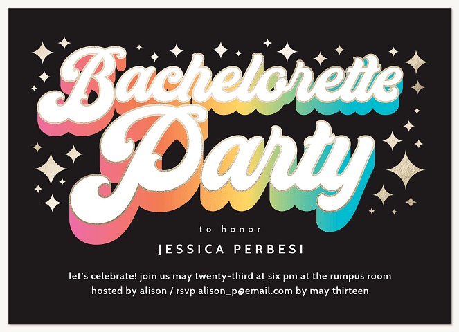 Rainbow Glam Bridal Shower Invitations