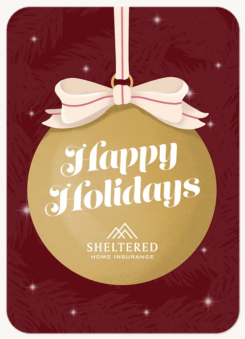 Golden Ornament Business Holiday Cards