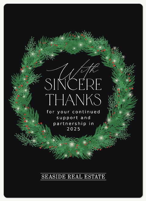 Lighted Wreath Holiday & Christmas Magnet Cards