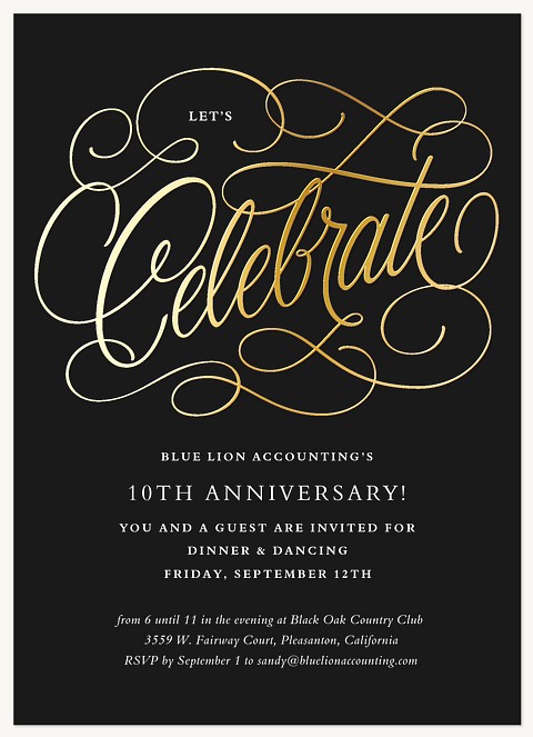 Fancy Celebration Dinner & Cocktail Party Invitations