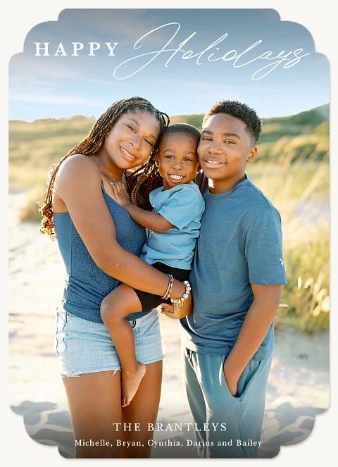 Airy Script Personalized Holiday Cards