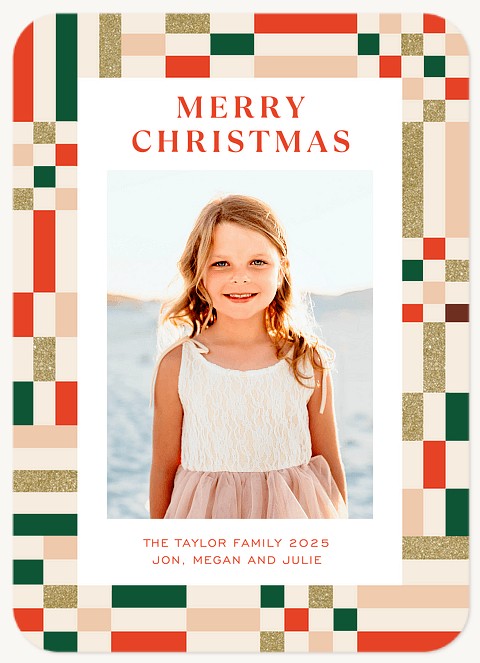 Bright Border Personalized Holiday Cards