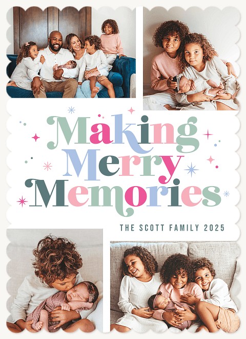 Merry Pastel Personalized Holiday Cards