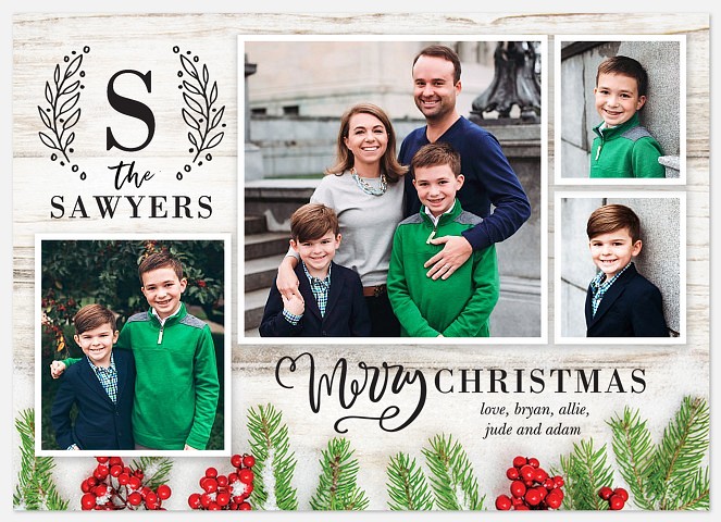 Monogram Tradition Holiday Photo Cards