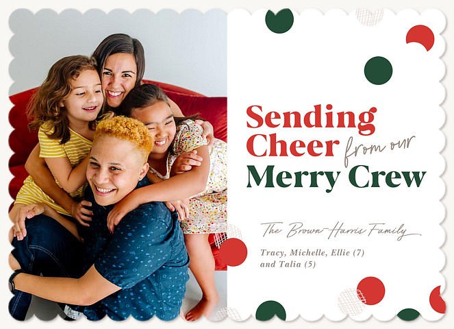Dotted Cheer Personalized Holiday Cards
