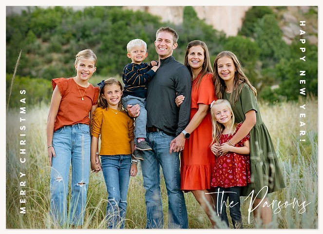 Vertical Sentiment Personalized Holiday Cards