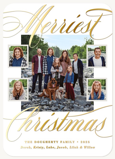 Shimmering Swirls Personalized Holiday Cards