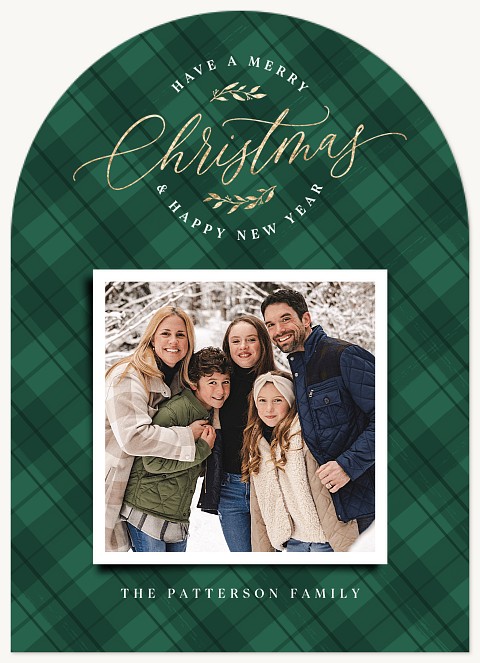 Polaroid and Plaid Personalized Holiday Cards