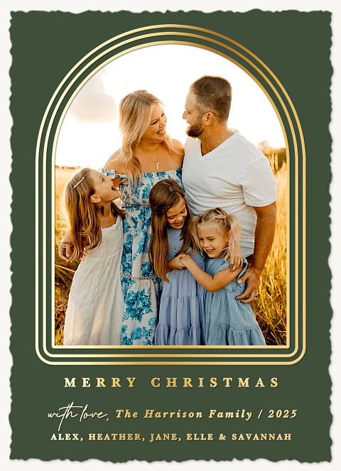 Gilded Arch Personalized Holiday Cards