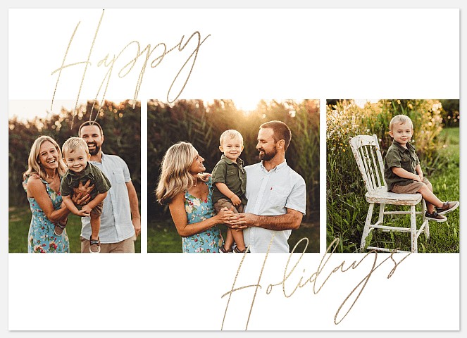 Merry Trio Holiday Photo Cards