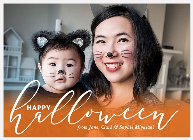 Pumpkin Overlay Halloween Photo Cards