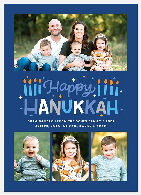 Happy Lettering Hanukkah Photo Cards