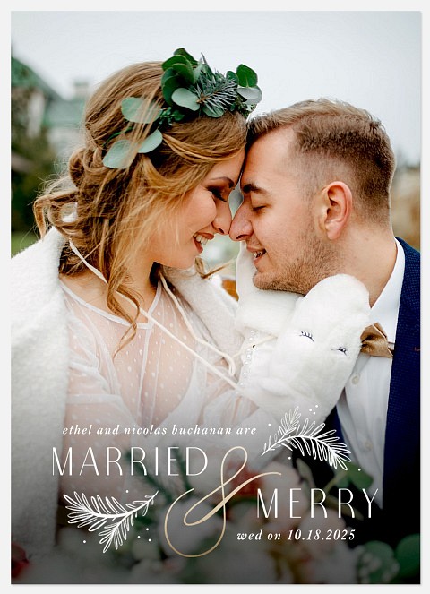 Married & Merry Holiday Photo Cards