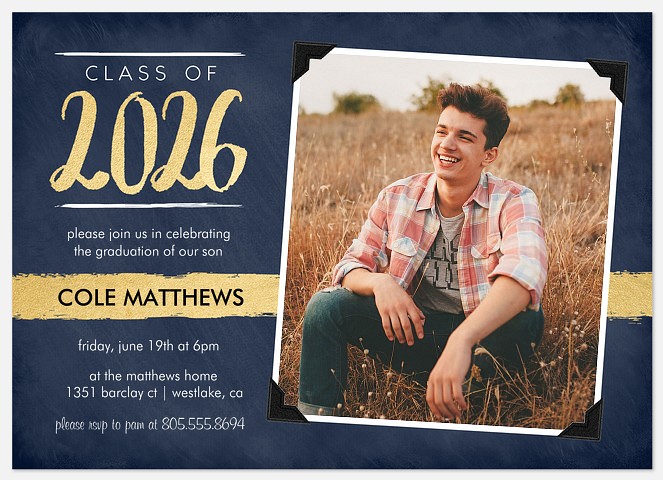 Brushed Script Graduation Cards