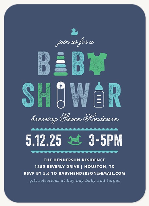 Vintage Essentials Baby Shower Invites