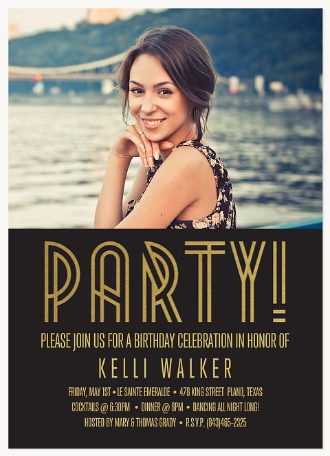 Deco Bash Adult Birthday Party Invitations