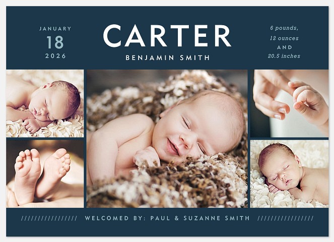 Born Distinguished Baby Birth Announcements