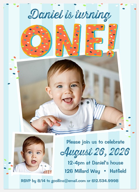 Sprinkled Donuts Kids' Birthday Invitations