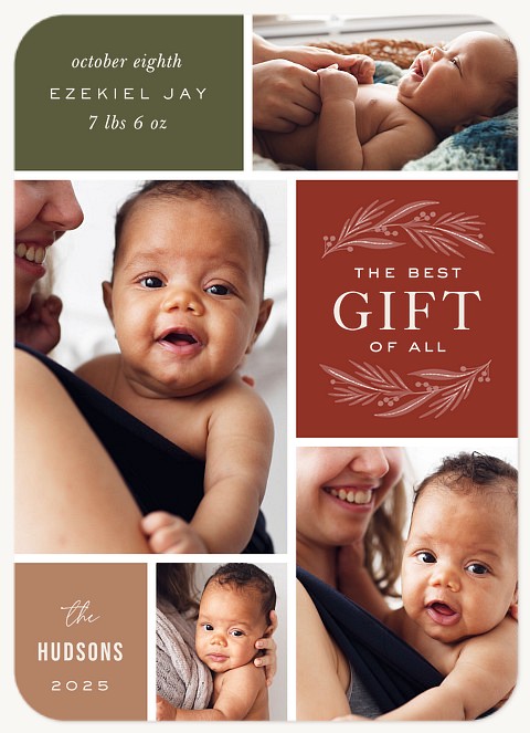 Baby Blocks Personalized Holiday Cards