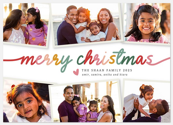 Rainbow Script Holiday Photo Cards