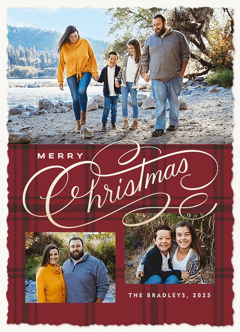 Charming Flannel Personalized Holiday Cards