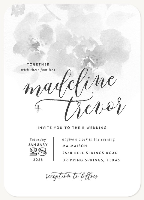 Floral Imprint Wedding Invitations
