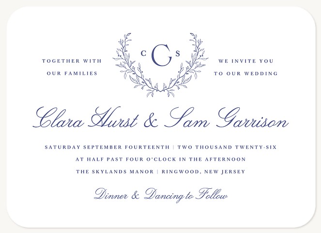 Simple Crest Wedding Invitations