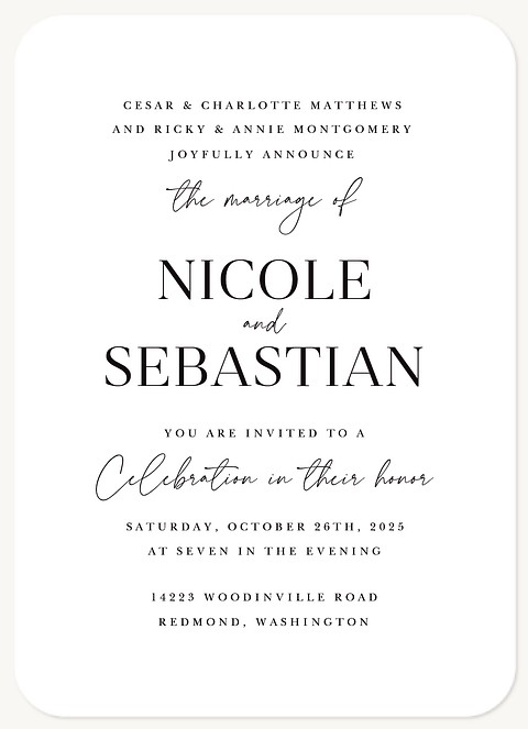 Classic Type Wedding Invitations