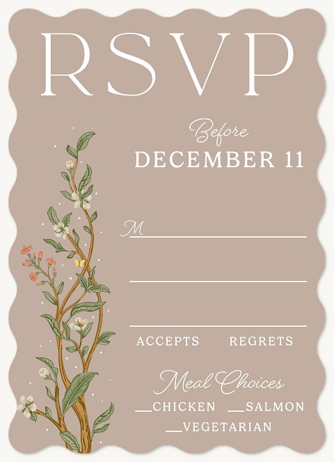 Blooms Wedding RSVP Cards
