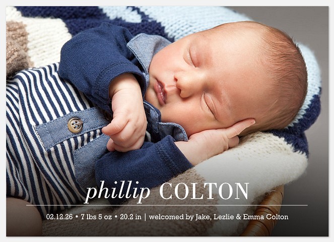 True & Classic Baby Birth Announcements