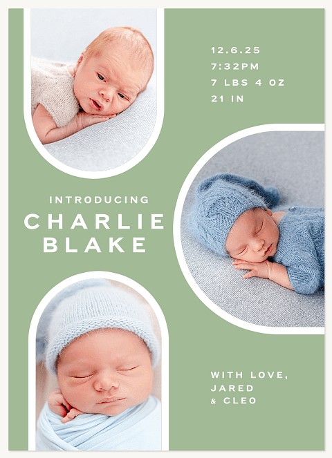 Arched Introduction Baby Announcements