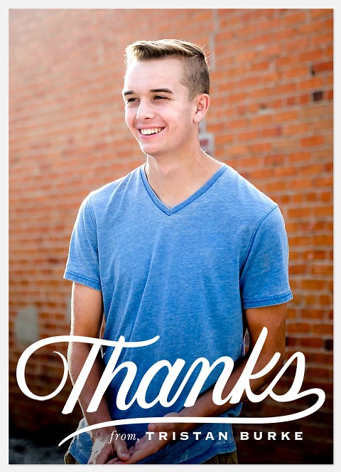 Letterman Script Thank You Cards 