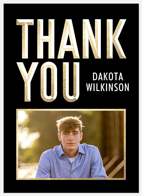 Golden Bevel Thank You Cards 