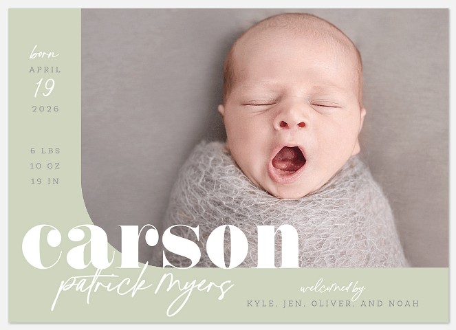 Corner Cutie Baby Birth Announcements