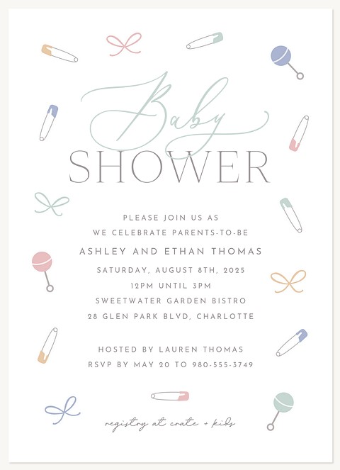 Baby Things Baby Shower Invites