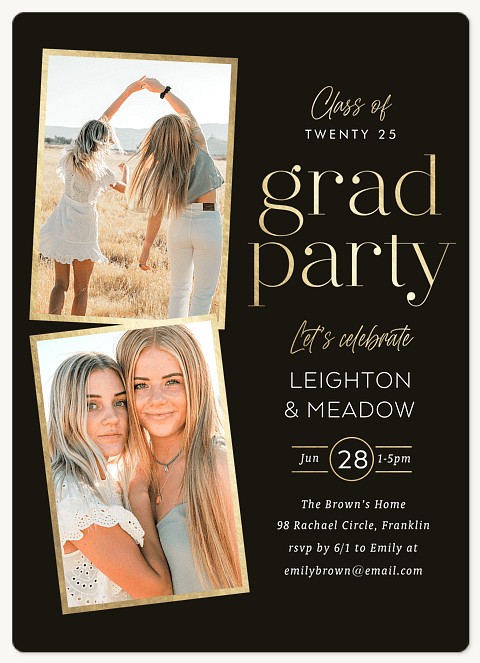 Gilded Frames Graduation Invitations