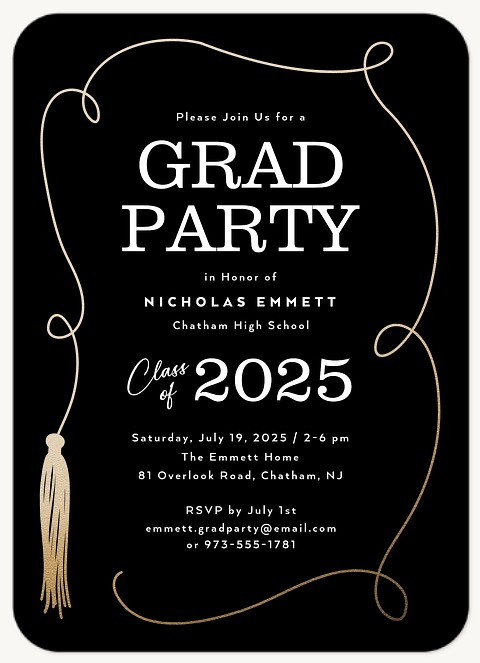 Tassel Outline Graduation Cards