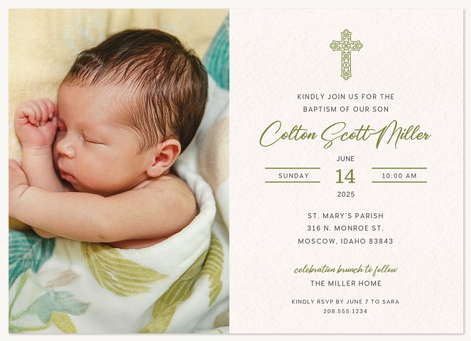 Simple Cross Baptisms & Christening Invitations