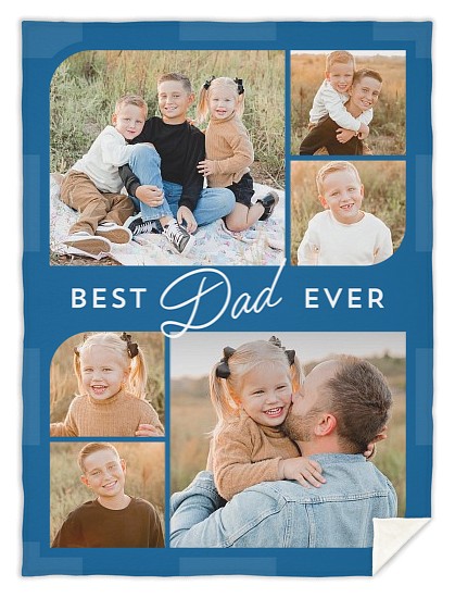 Geo Best Dad Custom Blankets