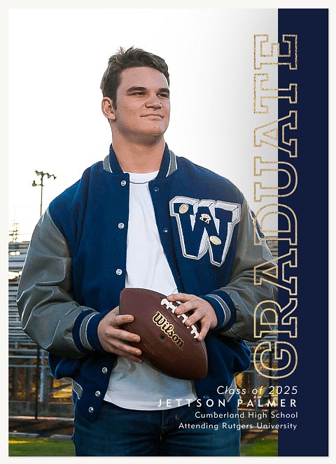 Upright Varsity Type Graduation Cards