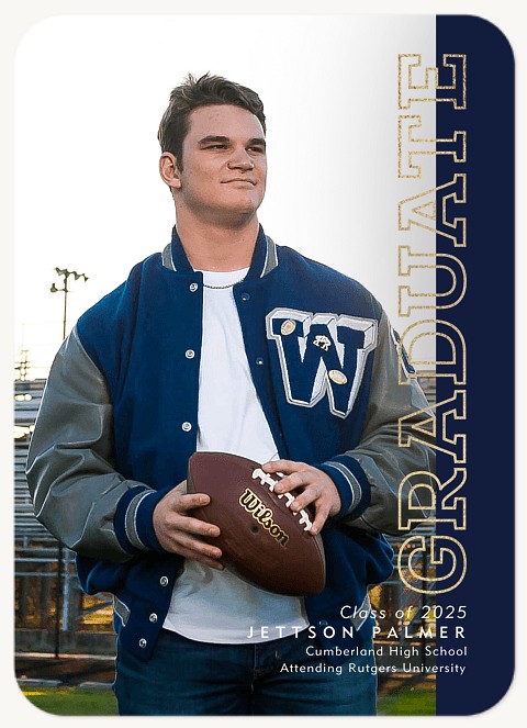 Upright Varsity Type Graduation Cards