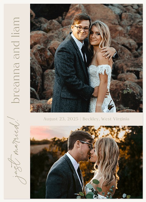 Double Photo Wedding Announcements