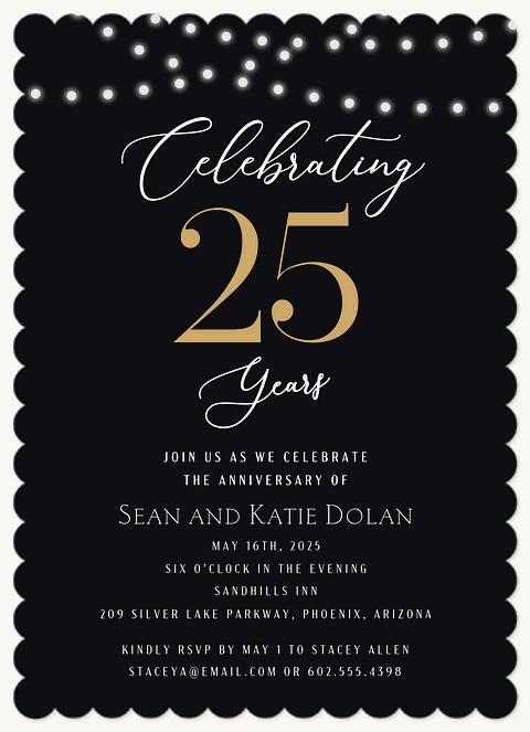  Glamorous Glow Wedding Anniversary Invitations