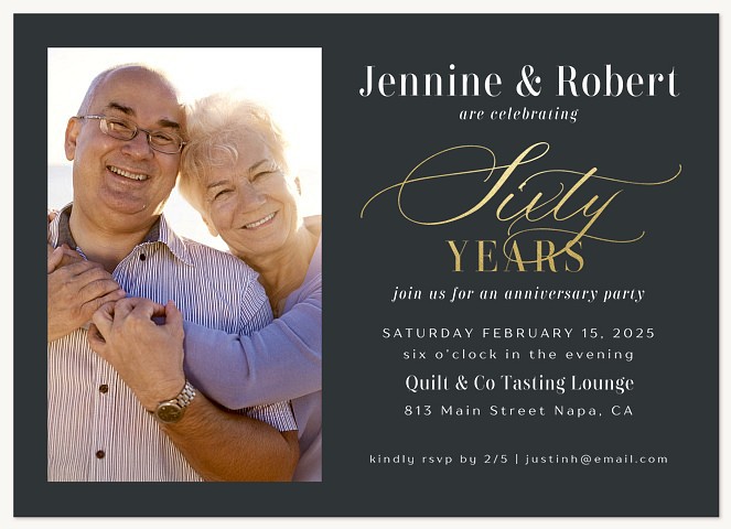Script Year Milestone Wedding Anniversary Invitations