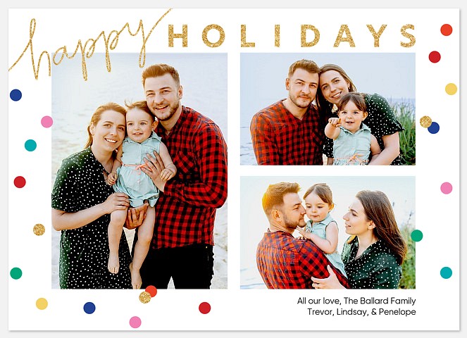 Whimsical Dots Holiday Photo Cards