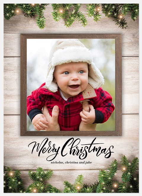 Glistening Pine Holiday Photo Cards