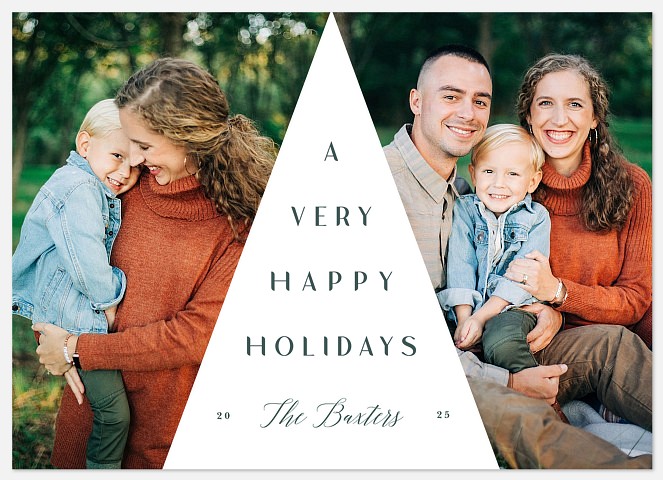 Geometric Pine Holiday Photo Cards